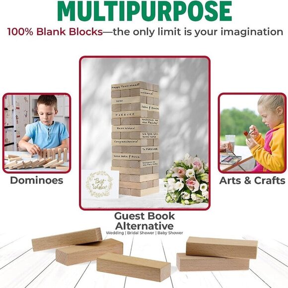 Timber Tower Wood Block Stacking Game Classic Wooden Block - Picture 5 of 6